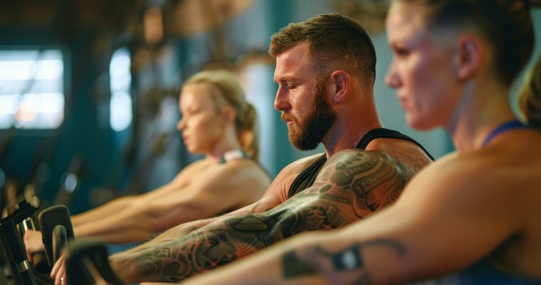 people on workout equipment