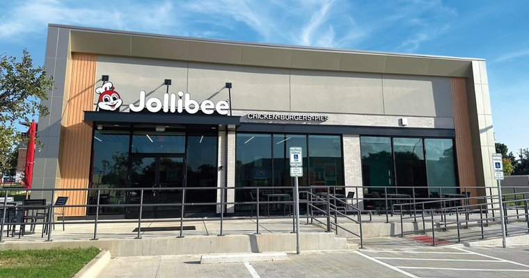 The exterior of a Jollibee store in Texas