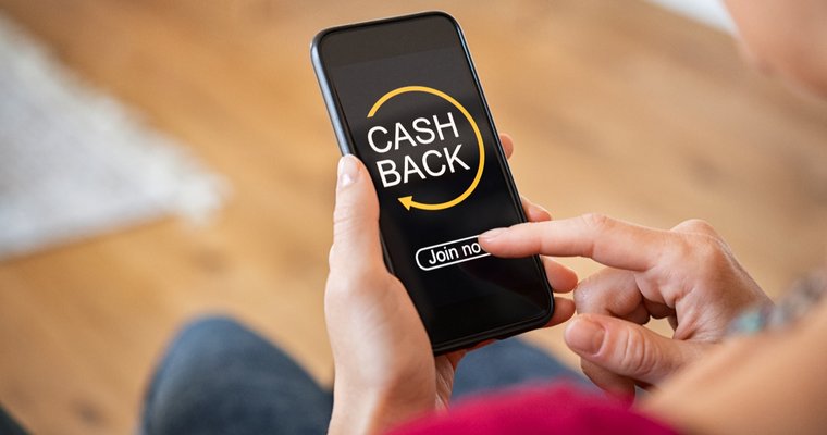 view of a cash back app