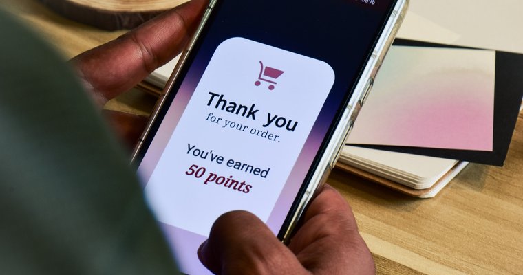 smartphone showing thank you message