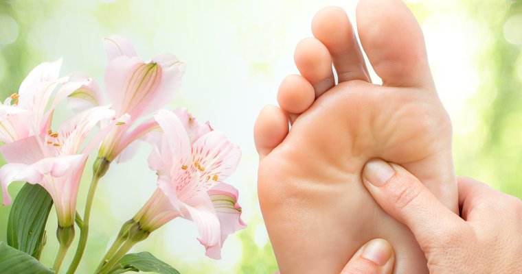 foot being massaged