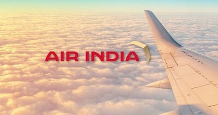 the words air india in clouds