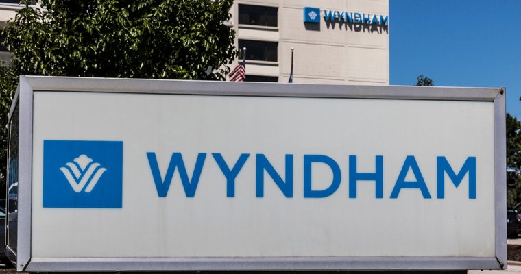 a sign at Wyndham hotel