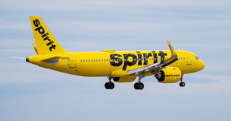a Spirit plane in the air