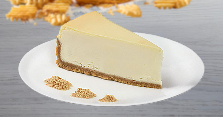 a slice of cheesecake on a plate