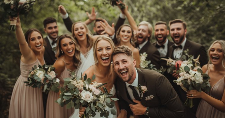 photo of a bridal party