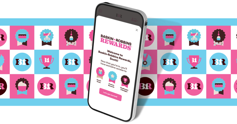 Image of Baskin-Robbins app on smartphone