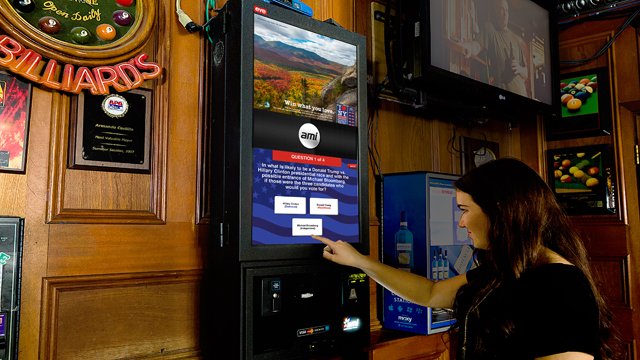 Touchscreen digital jukeboxes sing political song