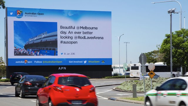 Digital signage taking Twitter and the Australian Open to the streets