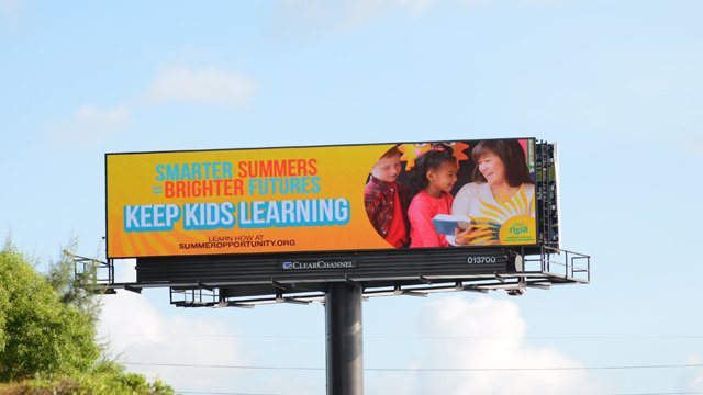 Digital billboards stress keeping kids learning, safe and healthy this summer