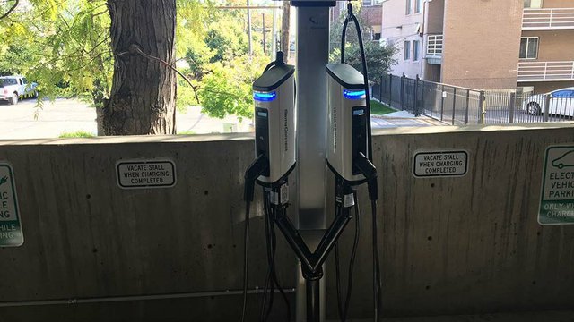 Salt Lake City properties install EV charger stations Kiosk Marketplace